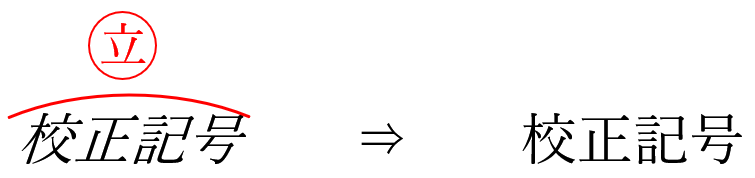 校正記号の立体
