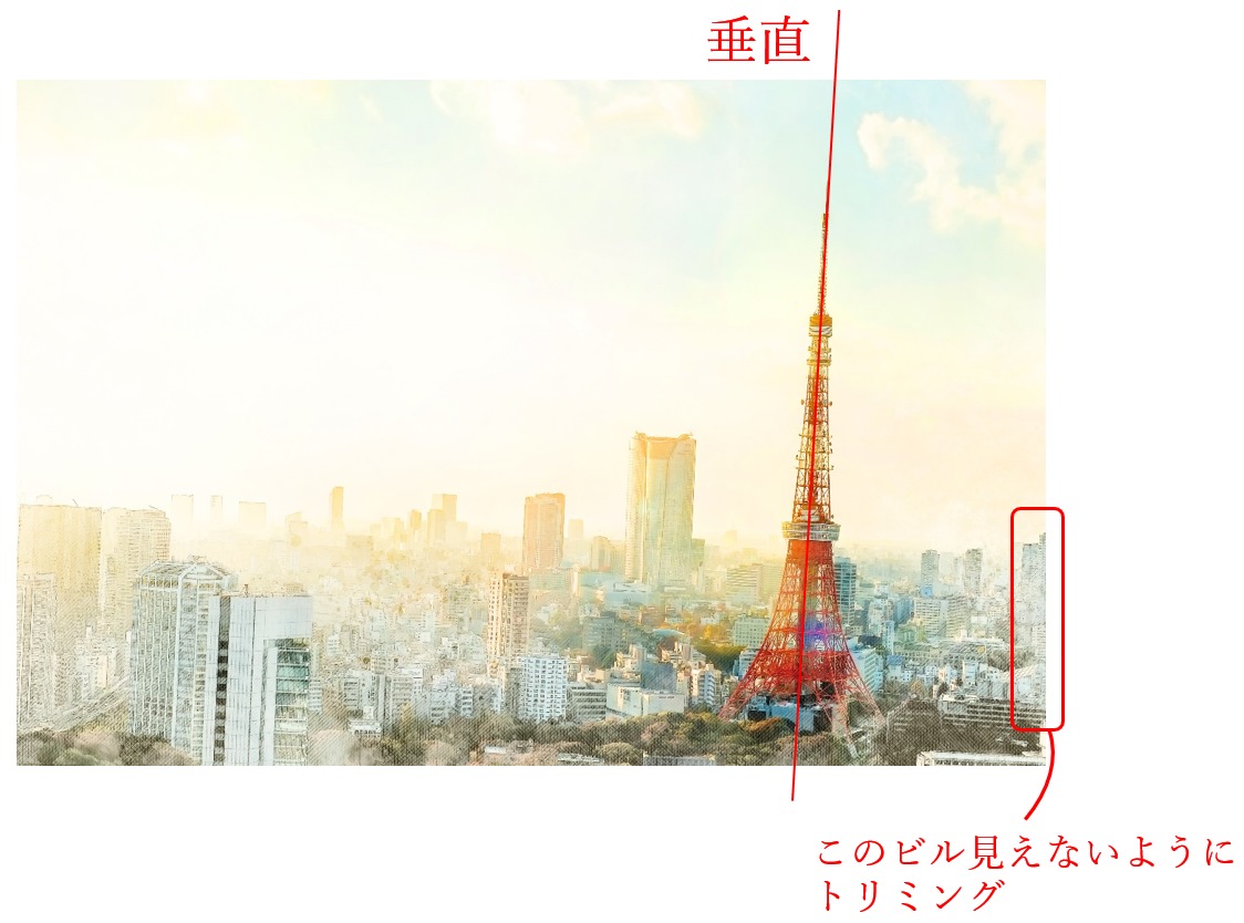 校正記号の傾きと回転